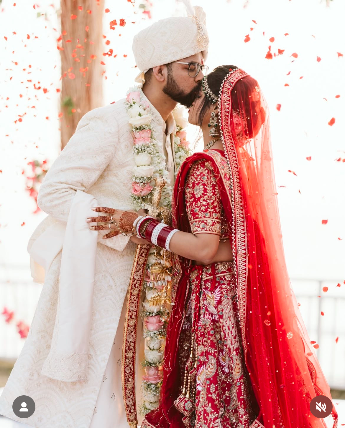 Indian Bride and Groom at their Varmala Exchange Ceremony