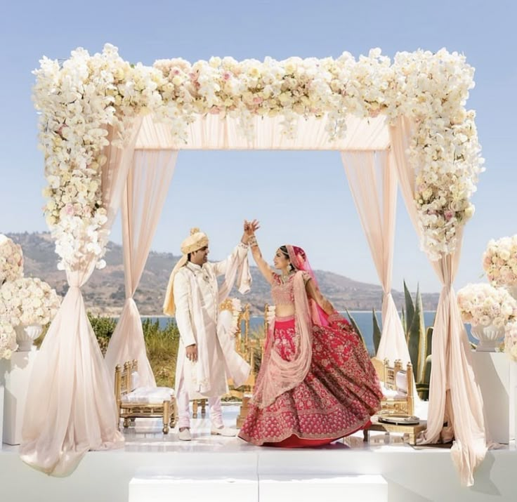 An Indian Couple officially married in a beach side wedding ceremony in Goa