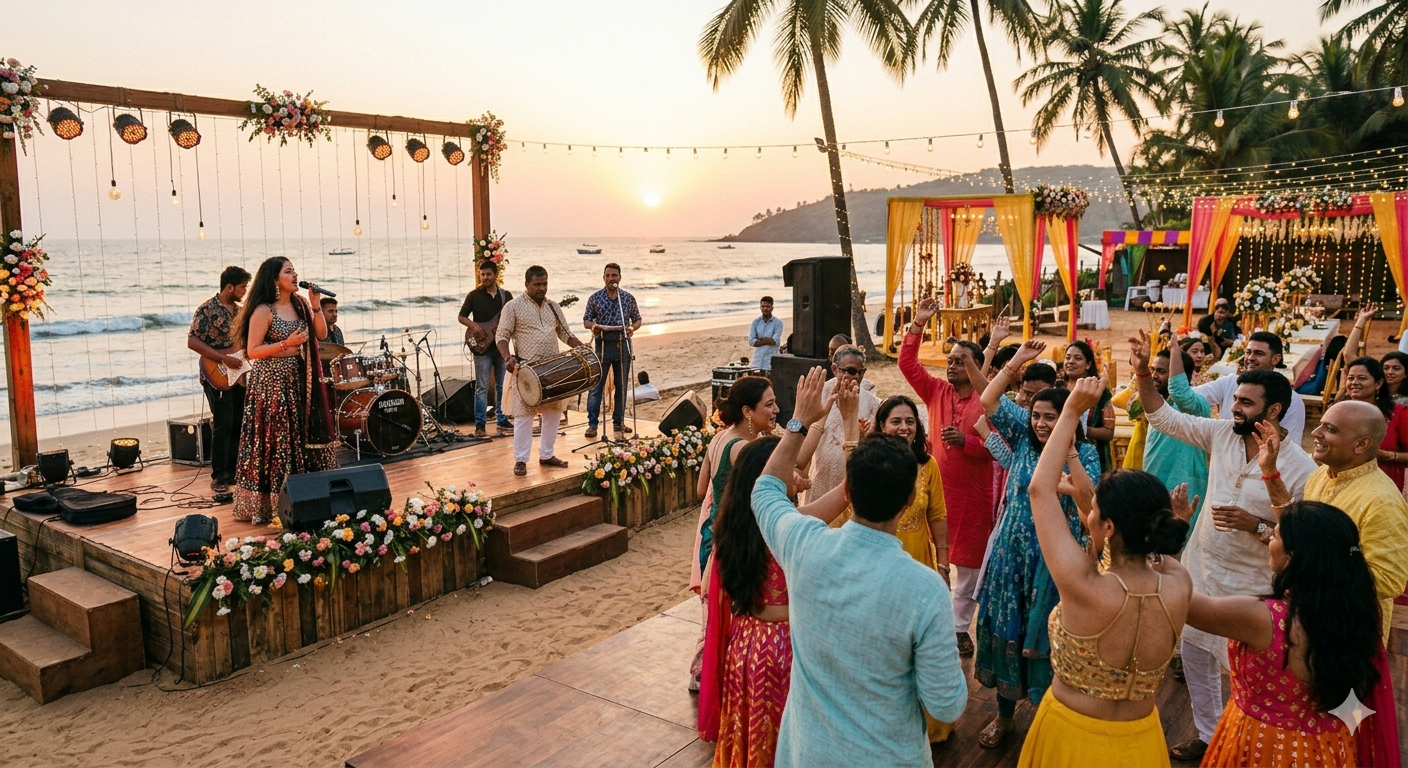 Live band performance for a Destination Wedding In Goa
